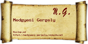 Medgyesi Gergely névjegykártya